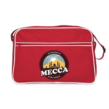 La Mecque Arabie Saoudite Mosquée Design - Sac Retro - rouge/blanc - Devant