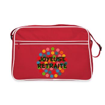 RETRAITE. BONNE RETRAITE. JOYEUSE RETRAITE - Sac Retro - rouge/blanc - Devant