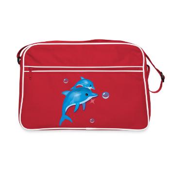 Dolphin - Retro Tasche - Rot/Weiß - Vorne