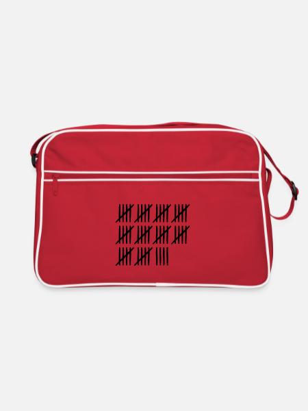 54 birthday tally sheet - 54 years old - Retro Bag - red/white - Front