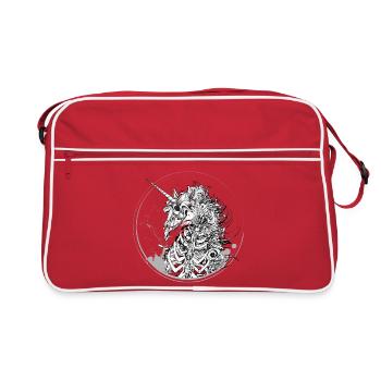 licorne squelettée représentation extraordinaire - Sac Retro - rouge/blanc - Devant