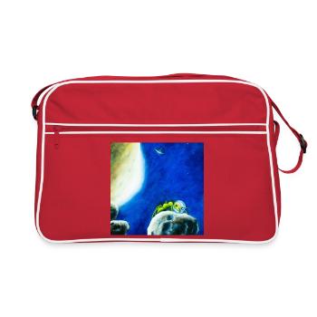 Fourmi mondam ou ameisonaut dans la nuit étoilée - Sac Retro - rouge/blanc - Devant