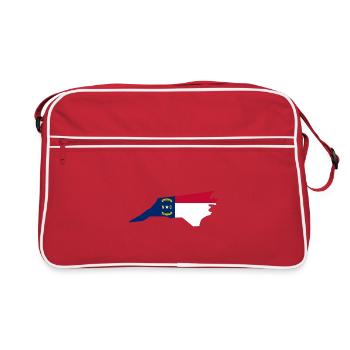 Carte du drapeau de l’État de Caroline du Nord de l’État de Caroline du Nord - Sac Retro - rouge/blanc - Devant