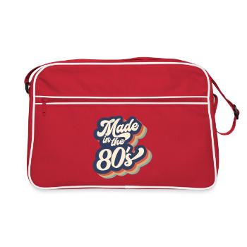 Hergestellt in den 80er Jahren Vintage - Retro Tasche - Rot/Weiß - Vorne