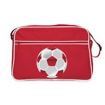 Design de Football Épuré avec Motif Classique - Sac Retro - rouge/blanc - Devant