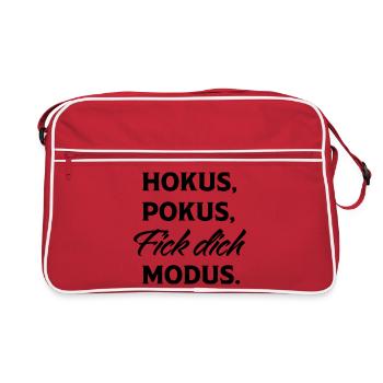 Hokus Pokus Fick Dich Modus - Retro Tasche - Rot/Weiß - Vorne