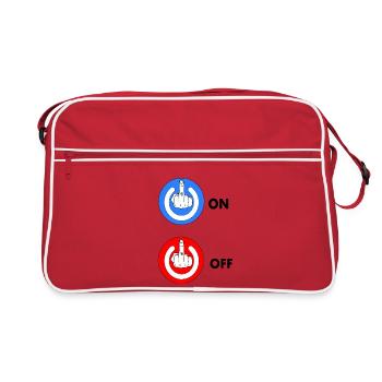 Doigt d'honneur ON et OFF - Sac Retro - rouge/blanc - Devant