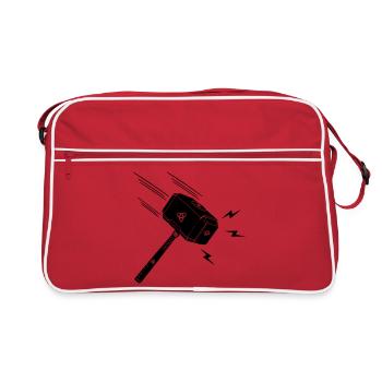 Marteau de thor Thor s marteau Mjolnir foudre stral - Sac Retro - rouge/blanc - Devant