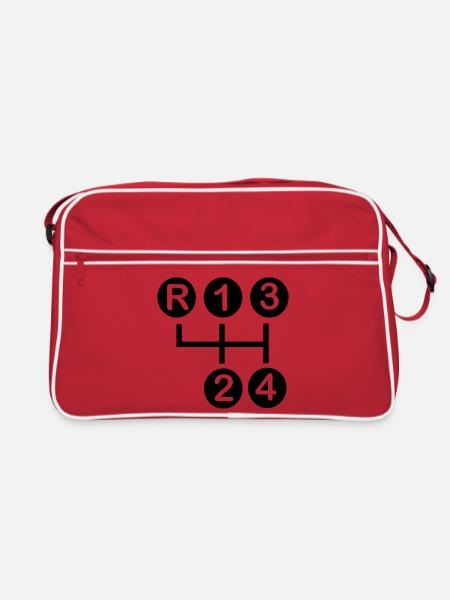 Boîte de vitesses 4 vitesses - Sac Retro - rouge/blanc - Devant