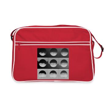 Grey spheres - Retro Bag - red/white - Front