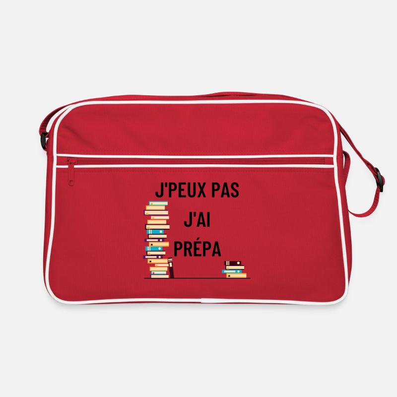je peux pas j ai prépa - Sac Retro - rouge/blanc
