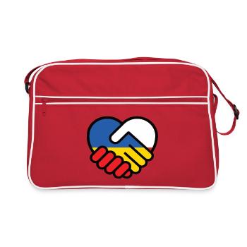 Poland Ukraine Heart pokój pański, pokój Ukrainy - Retro Bag - red/white - Front