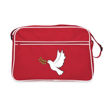 Dove of Peace - Retro Bag - red/white - Front