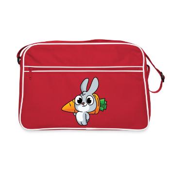 Fleißiges Häschen - Retro Tasche - Rot/Weiß - Vorne