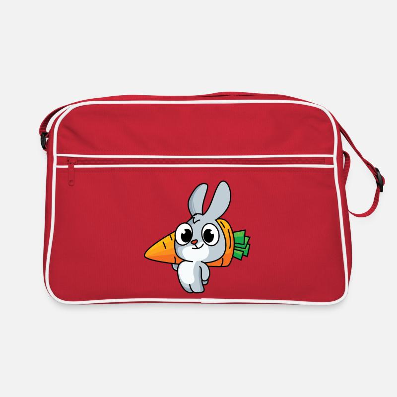 Fleißiges Häschen - Retro Tasche - Rot/Weiß