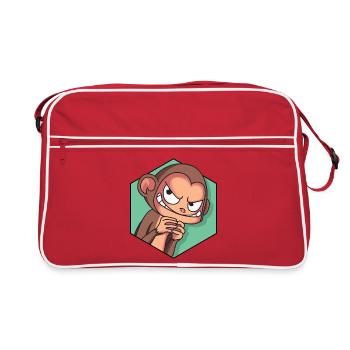 Cunning monkey | Funny monkey - Retro Bag - red/white - Front