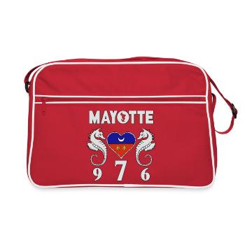 T SHIRT MAYOTTE - Sac Retro - rouge/blanc - Devant