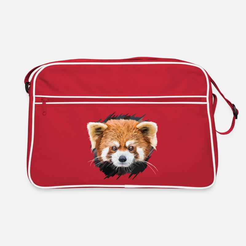 Roter Panda - Retro Tasche - Rot/Weiß