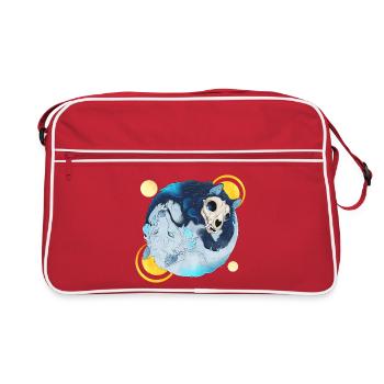 Blue Ink Spirits - Loups Tao Ombre & Lumière 2 - Sac Retro - rouge/blanc - Devant