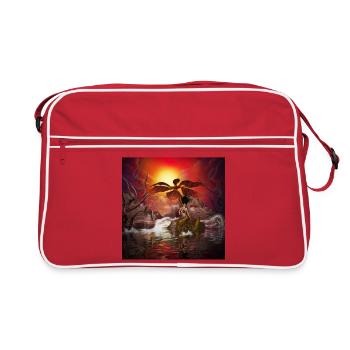Schöne Meerjungfrau in einer wunderbaren Fantasy-Welt - Retro Tasche - Rot/Weiß - Vorne
