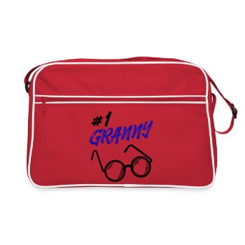 Grand-mère Lunettes Déclaration Grand-mère Meilleure grand-mère - Sac Retro - rouge/blanc - Devant