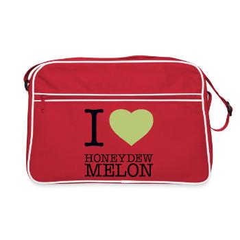 I LOVE HONEYDEW MELON Honigmelone - Retro Bag - red/white - Front