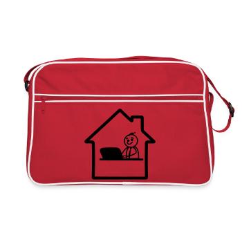 Work at home simple logo - Retro Bag - red/white - Front