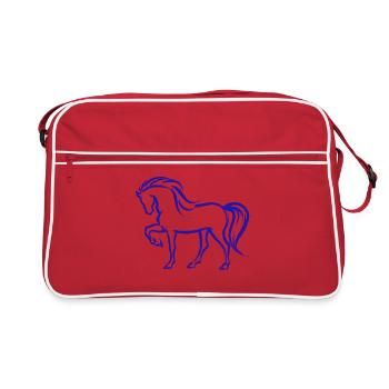 Cool Pferde Islandpferde Stute Pferdeliebe - Retro Tasche - Rot/Weiß - Vorne