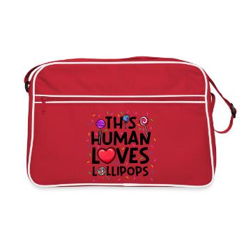Naschkatzen Statement Süßigkeiten Bonbon - Retro Tasche - Rot/Weiß - Vorne