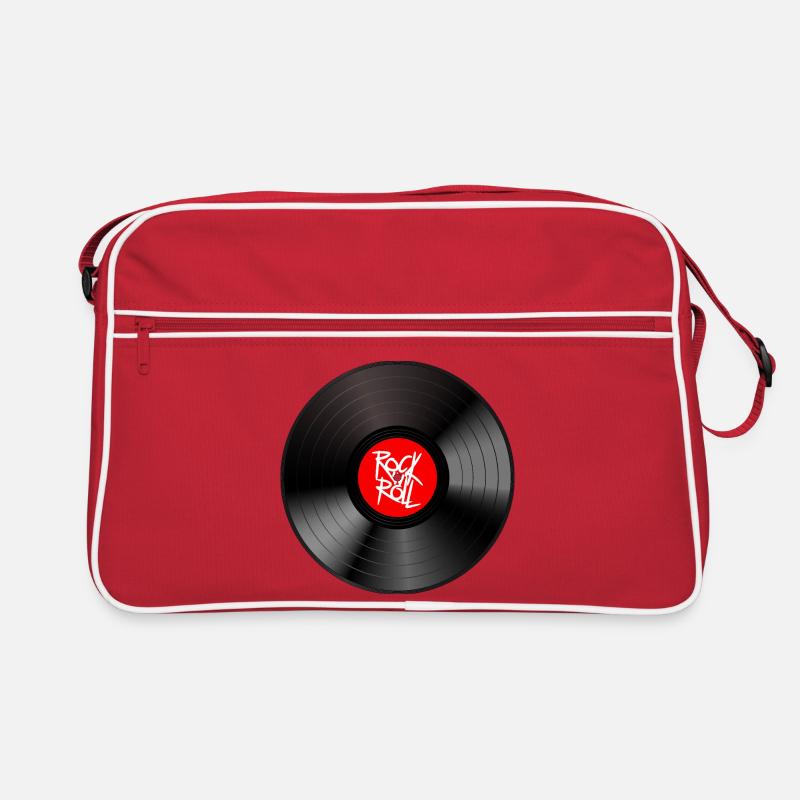 Rock 'n' Roll Vinyl: Ein Statement T-Shirt - Retro Tasche - Rot/Weiß