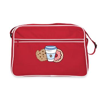 Donut Cookies Delicious Dessert Calories Sweets - Retro Bag - red/white - Front