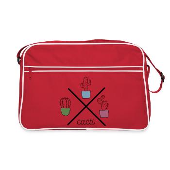 Funny design in colorful with cacti - Retro Bag - red/white - Front
