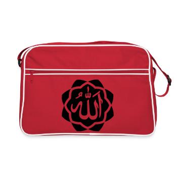 Logo d’Allah Dieu dans le cadre - Sac Retro - rouge/blanc - Devant