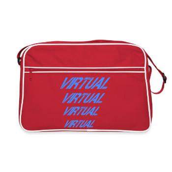 Bleu virtuel répété - Sac Retro - rouge/blanc - Devant