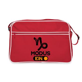 Tierkreis Statement Steinbock Astrologie Horoskop - Retro Tasche - Rot/Weiß - Vorne