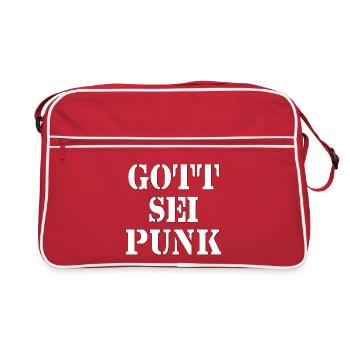 GOTT SEI PUNK! - Retro Tasche - Rot/Weiß - Vorne