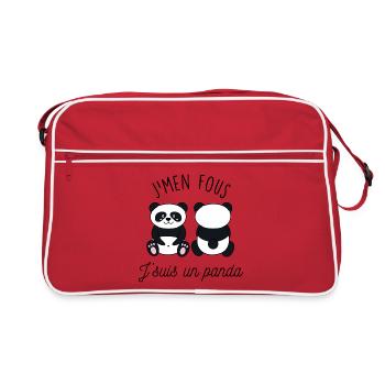 J'men fous j'suis un panda - Sac Retro - rouge/blanc - Devant