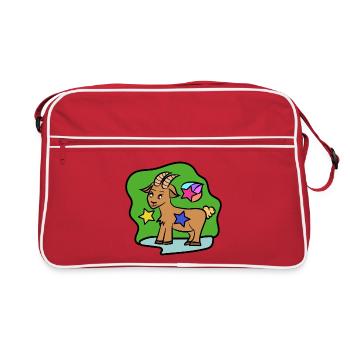 Horoscope des signes du zodiaque Capricorne - Sac Retro - rouge/blanc - Devant