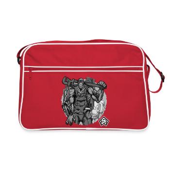 Plombier, plombier, plombier, plombier - Sac Retro - rouge/blanc - Devant