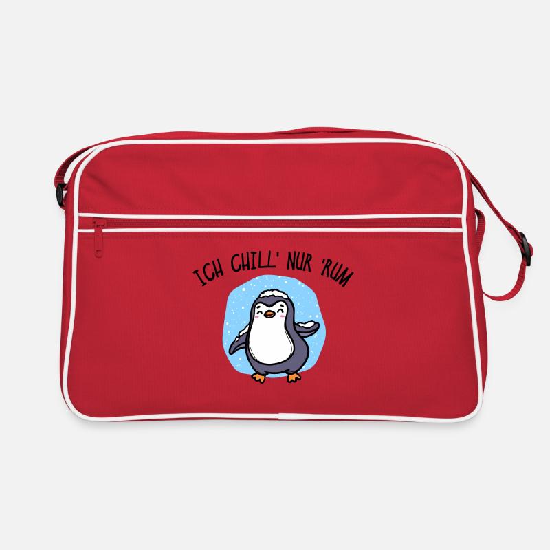 Kälte Pinguin Vogel Tier Eis Schnee Statement Retro Tasche