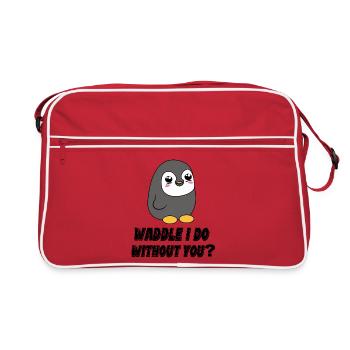 Cold Bird Statement Animal Penguin South Pole - Retro Bag - red/white - Front