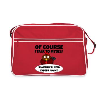 Bien sûr que je me parle à moi-même, pour l’expertise * - Sac Retro - rouge/blanc - Devant