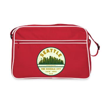 Skyline de la ville d’émeraude de Seattle - Sac Retro - rouge/blanc - Devant