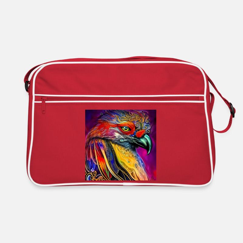 Wunderbare bunte Krähe Retro Tasche