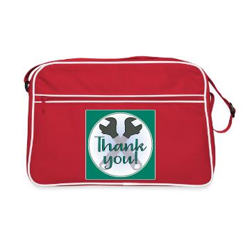 MERCI ARTISAN - PINCES - Sac Retro - rouge/blanc - Devant