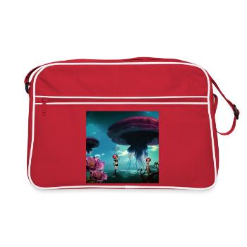 Stunning jellyfish float in the sky - Retro Bag - red/white - Front