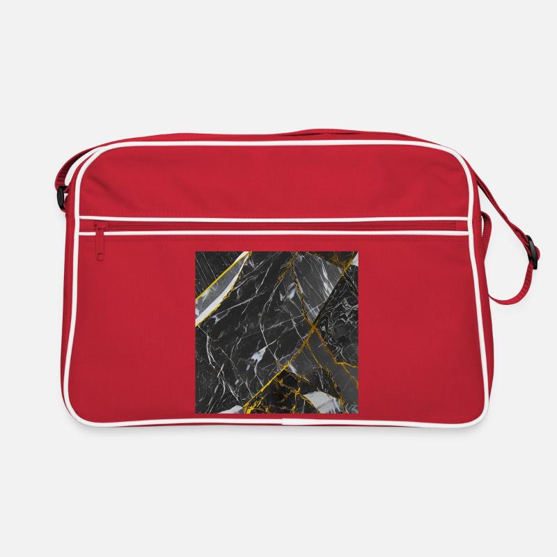 Marmor Schwarz Gold Textur Retro Tasche