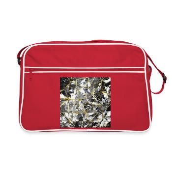 Marble Black Gold Geometric Pattern - Retro Bag - red/white - Front