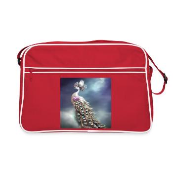 Merveilleux paon élégant - Sac Retro - rouge/blanc - Devant