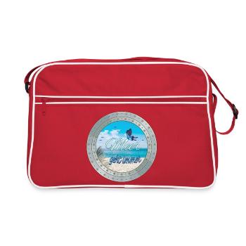 Meer geht immer – Strandlook - Retro Tasche - Rot/Weiß - Vorne